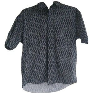 Crossings Men's Medium Cotton Pineapple Print Button Front Short Sleeve Shirt